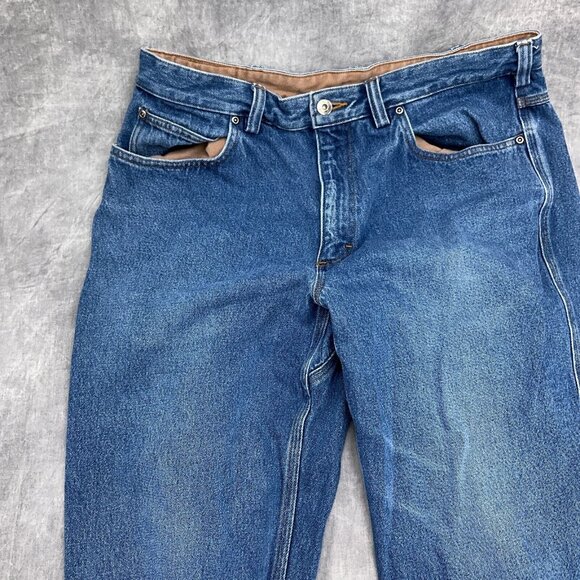 Duluth Jeans Men 36W x 36L Blue‎ Denim Gusset Straight Leg Work Chore Cotton - Picture 2 of 12